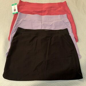Lot of 3: 32 degrees skorts, XL, black, lavender, pink